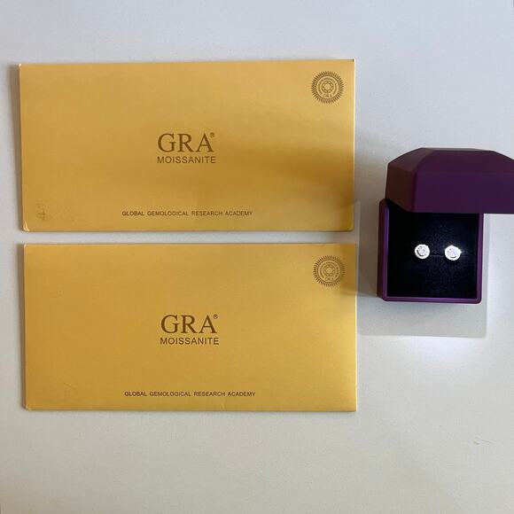 Moissanite Halo Earrings, OVER 1 cttw, COA Included 2x - Picture 6 of 13